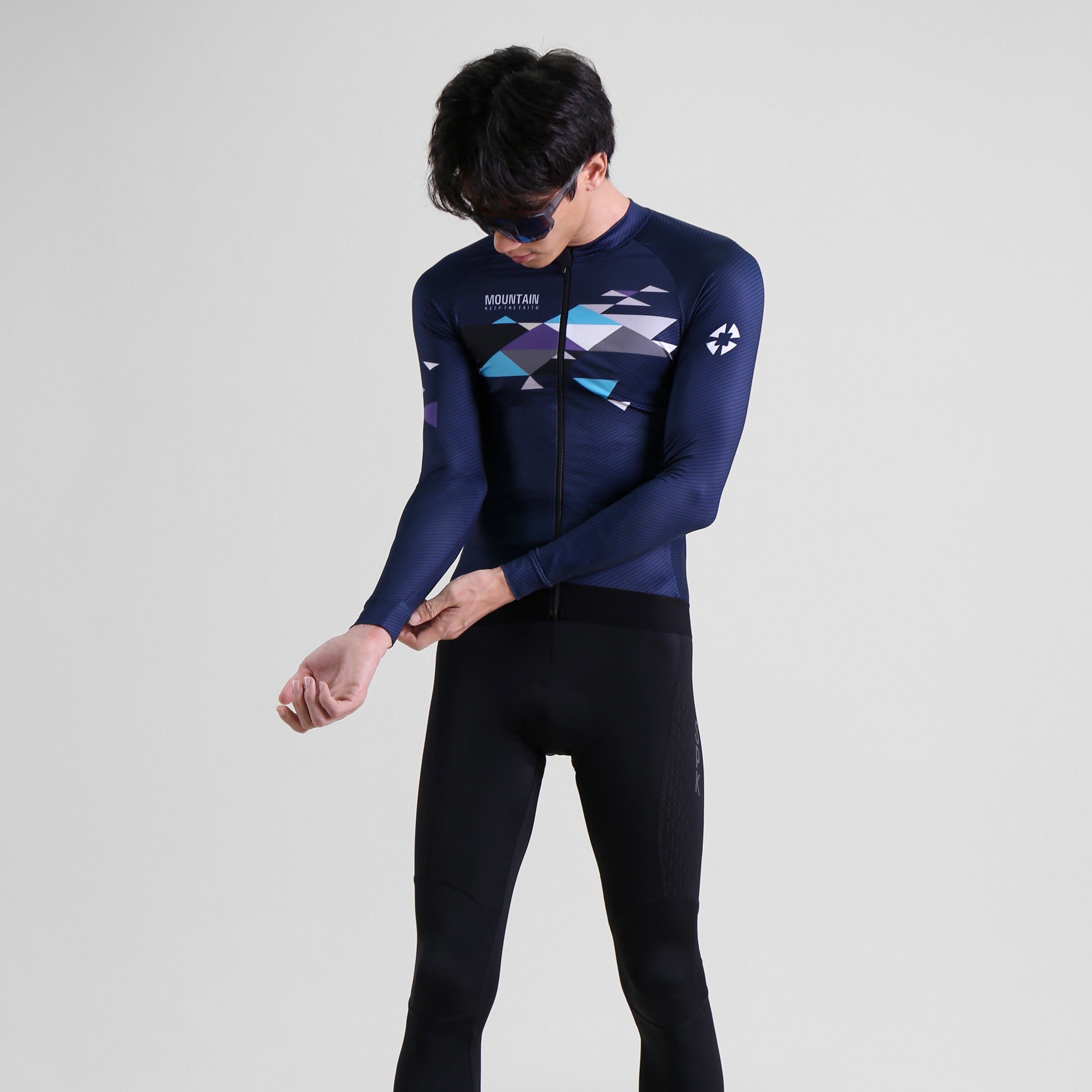 Men's Long Sleeve Jersey | Mountain Range - 30591606816925