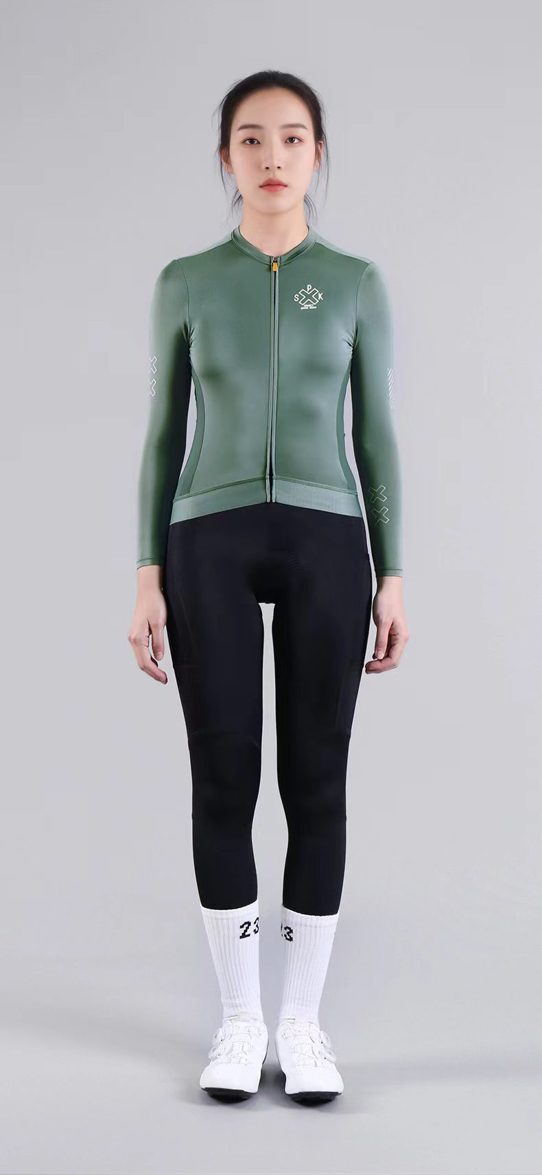 Women's Long Sleeve Earth-Tone Milk Silk Jersey | X - 32526662992029